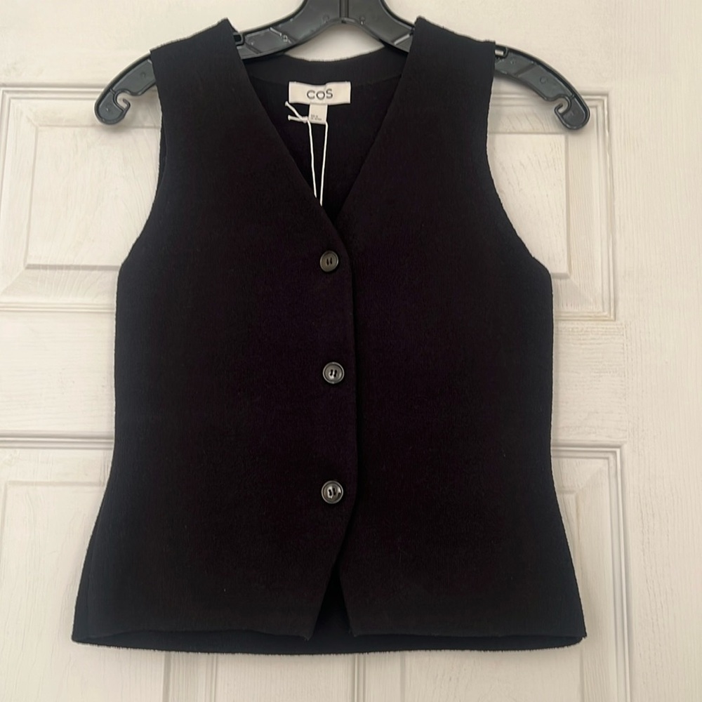 NEW COS Black Knitted Vest, Size XS